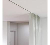 Sistema de riel de cortina de techo integrado, barra de cortina invisible para patio, ventana de bahía, furgoneta y ducha, longitud ajustable de 1 a 6 m, color: blanco, perfecto para decoración del