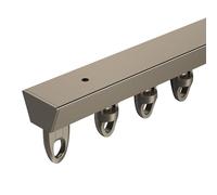 Sistema de riel de cortina de techo ultrafino, diseño silencioso en V, estilo simple, perfecto para separadores de habitaciones y protección de privacidad (champán, 100 cm)