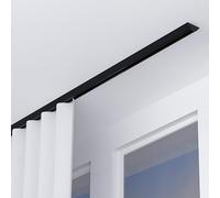 Sistema de riel de cortina deslizante, barra de aluminio montada en el techo con poleas silenciosas, fácil instalación, diseño ultrafino de 12 mm para separadores de habitaciones