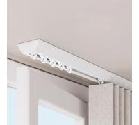 Sistema de riel de cortina deslizante, barra de aluminio montada en el techo con poleas silenciosas, fácil instalación, diseño ultrafino de 12 mm para separadores de habitaciones
