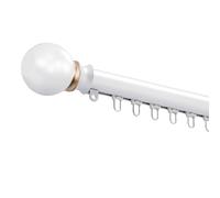 Sistema de riel de cortina deslizante de aluminio, riel divisor de habitación de 160 cm para protección de privacidad y decoración del hogar, color blanco, ideal para sala de estar y dormitorio