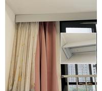 Sistema de riel de cortina doble con pelmet montado en pared/techo de 1 m para sala de estar y dormitorio, accesorios de doble riel para elegante cenefa de cortina