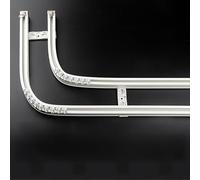 Sistema de riel de cortina doble curvado para ventana de bahía, riel de aleación de aluminio flexible de 7 pies para montaje en techo/pared, incluye accesorios, ideal para soluciones de cortinas