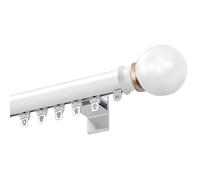Sistema de riel de cortina doble para montaje en pared, barra de cortina deslizante ajustable para oficina y sala de estar, color blanco, 220 cm, fácil instalación, diseño duradero
