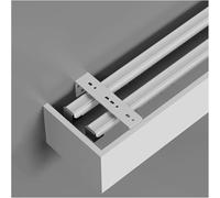 Sistema de riel de cortina, doble pared y montaje en techo con cubierta de caja, riel de aluminio para un funcionamiento silencioso en habitaciones interiores, fácil instalación, decoración duradera