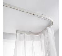 Sistema de riel de cortina en forma de U, barra de cortina curvada flexible de 3 pies a 26 pies, montaje en pared/techo, ideal para divisiones de privacidad en RV, oficina, dormitorio, 1,5 m