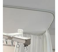 Sistema de riel de cortina flexible para montaje en pared y techo, barra de cortina curvada en forma de U, rieles deslizantes resistentes para caravanas y remolques