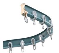 Sistema de riel de cortina flexible para montaje en techo o pared, riel de cortina ajustable manual para divisor de habitaciones, ducha, caravana y uso hospitalario, opciones de 100-600 cm