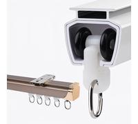 Sistema de riel de cortina montado en el techo, barra deslizante de aluminio de 15.4 pies para pared o techo, elegante acabado dorado, riel de cortina de deslizamiento suave para decoración del hogar