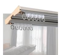 Sistema de riel de cortina resistente ajustable de 1 6 m, riel de techo de metal con poleas y tornillos de montaje, fácil instalación, color gris para cortinas de deslizamiento suave