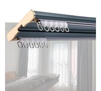 Sistema de riel de cortina resistente de 3 m de metal con poleas y tornillos de montaje, fácil de instalar, ideal para el hogar y la oficina (azul)
