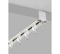 Sistema de riel de cortina, riel plegable para una instalación sin costuras, barra deslizante integrada, solución de privacidad divisor de habitación para decoración del hogar