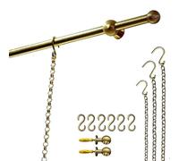 Sistema De Riel De Pared De Latón para Galería De Arte, Varilla Colgante Vintage para Pinturas, Riel De Exposición Resistente con Cadenas y Ganchos para Hogar, Museo, Oficina(0.60m (23.6in))