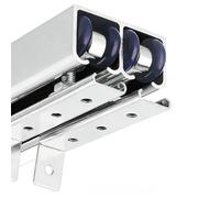 Sistema de riel de puerta corredera de doble techo, kit de herrajes para puerta corredera invisible para armario, baño y granero, capacidad de carga de 60 kg, suave y diseño