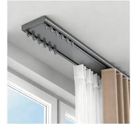 Sistema de riel de techo corredizo de aluminio resistente de 50-800 cm, divisor silencioso para cortinas y cortinas opacas en dormitorio, sala de estar, cocina (gris, 700 cm)