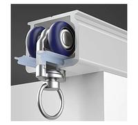 Sistema de riel de techo de aluminio de 18 pies, barra deslizante con 8 poleas, diseño no flexible para una fácil instalación en dormitorio, oficina, cenador, separadores de habitaciones (blanco)