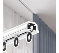 Sistema de riel de techo empotrado de aleación de aluminio con rodillo negro de 4,1 m / 13.5ft para decoración del hogar, dormitorio, rendimiento de deslizamiento suave