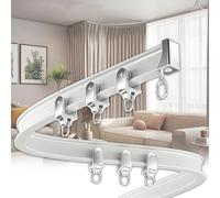 Sistema de riel de techo flexible para divisores curvos, rieles deslizantes opacos y de privacidad de 9 pies, ideal para ducha, ventana de bahía, caravana y más