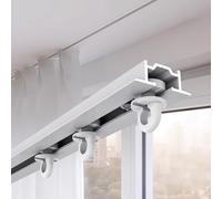 Sistema de riel de techo invisible de alta resistencia con Nano Silence - Divisor de ambientes empotrado de aleación de aluminio de 2, 4, 6, 8, 10, 12 y 14 m de largo(White,3.5m/11.5ft)