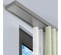 Sistema de riel deslizante de doble fila resistente montado en el techo para cortinas, rieles silenciosos de 2,8 m, divisor de habitación para dormitorio, sala de estar, hospital, color gris