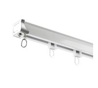 Sistema de riel deslizante ligero de 6.9 pies montado en el techo, rodillos silenciosos para separadores de habitaciones y puertas de ducha, riel de pared de 210 cm, fácil instalación, diseño duradero