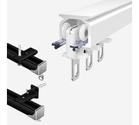 Sistema de riel divisor de habitación deslizante de aluminio, montaje en techo/pared de 1 m a 10 m, fácil instalación, funcionamiento suave y silencioso, perfecto para decoración moderna del hogar