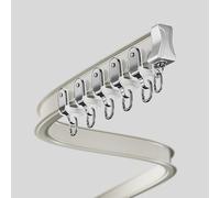 Sistema de riel flexible para cortina de techo de 1,4 m, soporte ajustable para barra de cortina, riel deslizante flexible para sala de estar y decoración del hogar, fácil instalación (blanco)