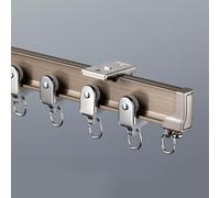 Sistema de riel flexible para cortina de techo, divisor de habitación, riel deslizante para techos curvos, 3,4 m, color dorado champán, perfecto para decoración del hogar y la oficina