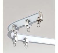Sistema de riel flexible para cortinas de techo de 16 pies, divisor de habitación, riel deslizante para espacios curvos, color blanco, ideal para uso doméstico y de oficina