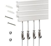 Sistema de riel innovador para colgar cuadros - Incluye 4 rieles de fotos de 24 pulgadas, 4 ganchos para cuadros de 2 m y accesorios de instalación