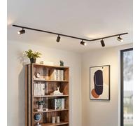 Sistema de riel Lindby Linaro, Ø 7 cm, 5 luces, LED, negro, CCT