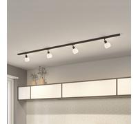 Sistema de riel monofásico Lindby, E14, 4 luces, negro