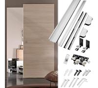 Sistema de riel oculto para puerta corredera con cierre suave y funcionamiento silencioso para puertas de granero y armario