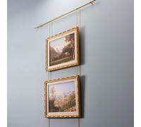 Sistema de riel para Colgar Cuadros de latón Personalizable - Kit de decoración de Pared Estilo francés de 280 cm/9,1 pies con Cable para Colgar Cuadros, Ideal para Sala de Estar y exhibició