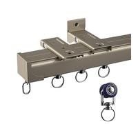 Sistema de riel para Cortina de aleación de Aluminio de Alta Resistencia: Divisor de ambientes y riel para Cortina de Ducha de Funcionamiento silencioso con Rueda de rodamiento Extra Gruesa,