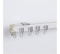 Sistema de riel para Cortina Flexible de Aluminio Blanco para ventanales, Montaje en Techo o Pared, 2,2 m (7,2 pies), con Ganchos, Ideal para Cortinas Personalizadas.