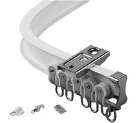 Sistema de rieles curvados para cortinas de techo, barra flexible para ducha y divisor de habitación para autocaravanas, fácil instalación, color blanco, ideal para cortinas y gestión de espacio
