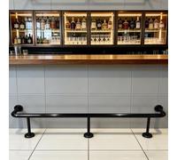 Sistema de rieles de acero inoxidable, soportes de montaje en pared y suelo, cómodo reposapiés para barras y tabernas domésticas