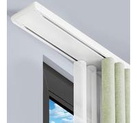 Sistema de rieles deslizantes de doble fila para tabiques de habitación, sala de estar, hospital (tamaño: 1 m, color: blanco)