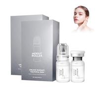 Sistema de Rodillo de Microneedling, Renovación Cutánea Facial, Tratamiento Anti-Edad Reafirmante y Suavizante, Patinete Sérum facial en roll-on 2 Unidades