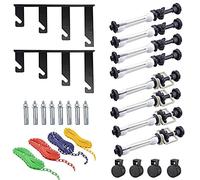Sistema de Rodillo de Montaje en Pared para telón de Fondo de fotografía, 4 Rodillos de Soporte, Soporte de Techo Manual para Fondo de Fotos, Incluye 2 Ganchos de Cuatro Pliegues, 8 Barras de
