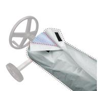 Sistema de rodillos de carrete de manta solar para piscina de 490 x 96 cm - Resistente a los rayos UV 190T poliéster recubierto de plata cubierta térmica con almacenamiento protector (gris)