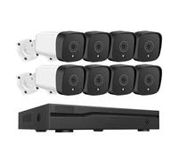 Sistema de seguridad de cámaras exteriores 4K HD, kit NVR de vigilancia doméstica de 8 MP resistente a la intemperie IP66 con audio bidireccional, detección de movimiento, visión nocturna de detección