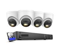 Sistema de Seguridad de Video de 8 Canales H.265+ NVR, cámara de Seguridad de 5 MP, visión Nocturna, detección de Movimiento, Kit de vigilancia de Doble luz Inteligente(4PCS)