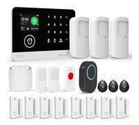 Sistema de Seguridad para el Hogar, Sistema de Alarma Inalámbrico 4G/WiFi SMS con Detector de Movimiento, Sirena de Alarma de 120dB, Mando a Distancia Inteligente, Compatible con Alexa(20 Piezas)