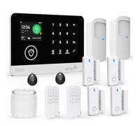 Sistema de Seguridad para el Hogar, Sistema de Alarma Inalámbrico WiFi/gsm SMS con Detector de Movimiento, Sirena de Alarma de 120dB, Mando a Distancia Inteligente, Compatible con Alexa(12 Piezas)