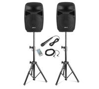Sistema de sonido activo Vonyx VPS082A 400W Bluetooth USB con soportes LS02K