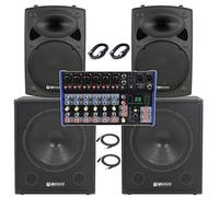 Sistema de sonido de Astounded, 2000 W, de 10 canales, activo, para banda en vivo, sistema PA con mezclador USB.
