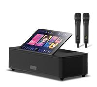 Sistema de sonido de karaoke con pantalla táctil con 2 micrófonos inalámbricos, descargas en la nube de alta velocidad, KTV, MP3, Bluetooth, salida HDMI, almacenamiento de 1 TB