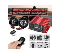 Sistema de sonido universal rojo de 12 V con SD, USB, MP3, audio para motocicleta, control remoto, estéreo,